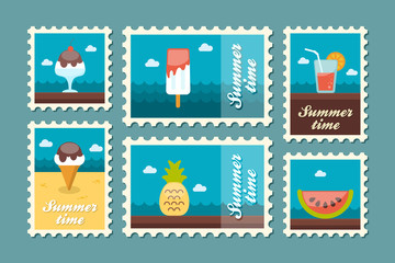 Summertime stamp set flat