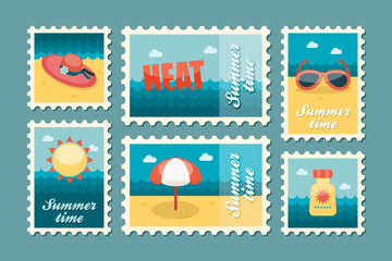 Summertime stamp set flat