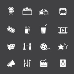 Movie, cinema and theater icon set