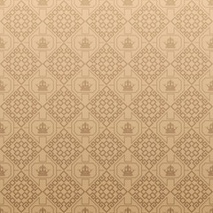 Pattern Geometric tiles and crown in oriental style brown color, wallpaper, asian vector geometric background pattern