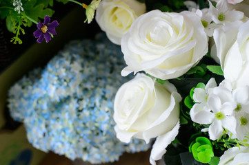 Artificial roses in vintage theme