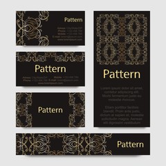 Business cards pattern with Islamic persian ornament. Includes seamless pattern