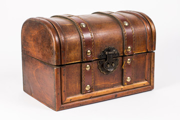 Brown wooden jewelry box