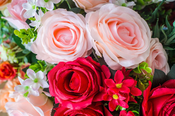 Artificial roses in vintage theme