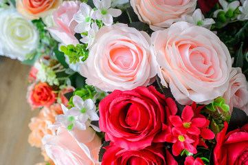 Artificial roses in vintage theme