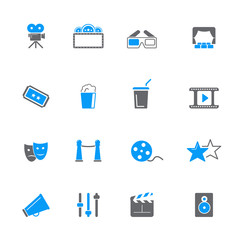 Movie, cinema and theater icon set