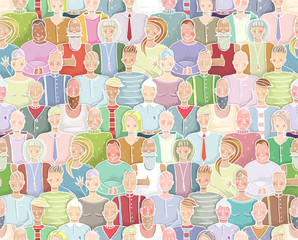 Colorful People Background Seamless Pattern