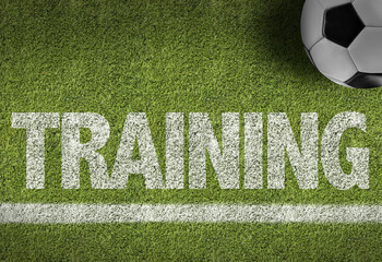 Soccer field with the text: Training