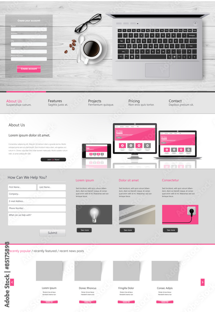 Poster website template design in eps 10 vector
