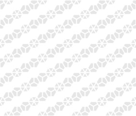 Gray color diagonal stripe line seamless pattern background vector. Connecting geometric shapes with hexagon.