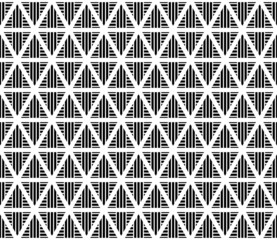 Black color line triangle on white color background seamless pattern vector. Inspiration from pharaoh headdress.