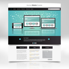 Website Template Design in Eps 10 Vector 