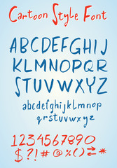 Cartoon style vector font with numbers