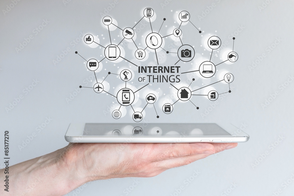 Poster internet of things (iot) and mobile computing concept.