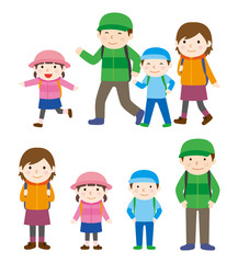 ハイキング　家族