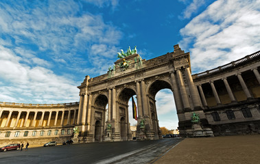 The Triumphal Arch or Arc de Triomphe in Brussels, Belgium
