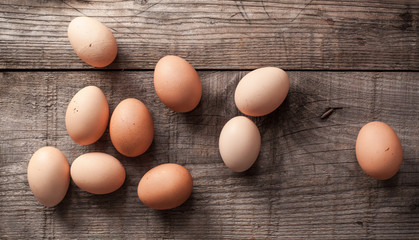 eggs on the wooden desk