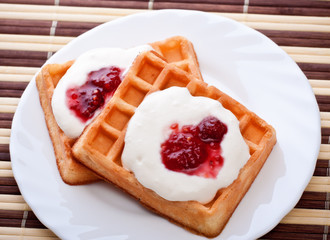 dessert with soft waffle