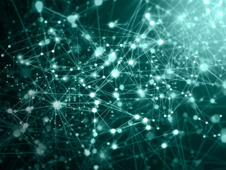 plexus web connection to point in brain cell, cloud storage security information, data deep learning hologram ai technology robotic, futuristic cyber network system online