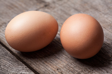 rough background with two eggs