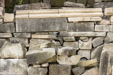 Ancient stones / stacked remains of ancient buildings in the Roman Forum