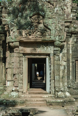 detail of the door of the gopura of the temple of chau say tevoda in siam reap, cambodia