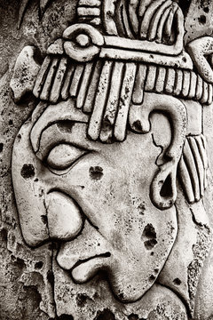 Indian mayan carved in stone