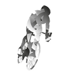 Abstract monochromatic road biker