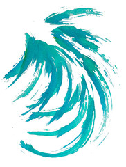 Abstract Watercolor Brush Isolated on White