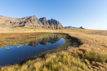 Reflection of the peaks in a pool