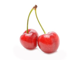 cherries on a white background