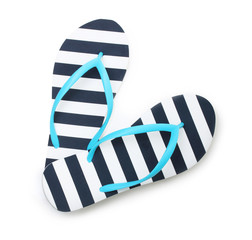 Blue flip flop beach shoes