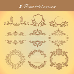 Vintage floral label with 9 different label that looks vintage but profesional