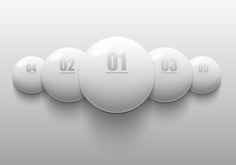 White porcelain circles infographic of your data / vector background