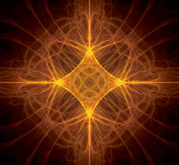 Fractal Orange Star With Light Point