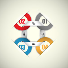 Four different terms associated ribbon - vector infographics