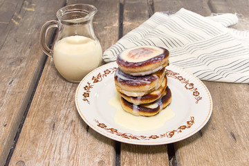 Pancakes with condensed milk