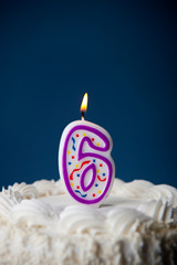 Cake: Birthday Cake With Candles For 6th Birthday