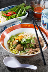 Noodle soup with beef