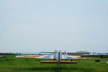 The image of a sport propeller airplane