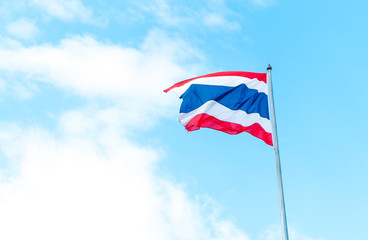 thai flag at blue sky with cloud