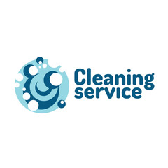 Cleaning service logo. Soap foam bubbles.