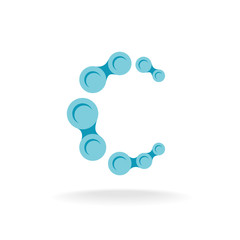 Letter C logo template. Chain segments.