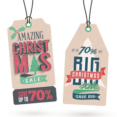 Collection of Vintage Christmas Sales Related Hang Tags
