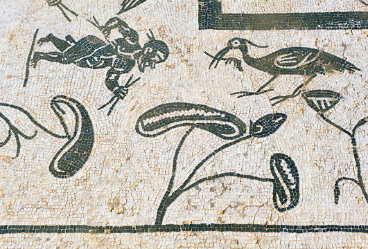 Casa de Neptuno, mosaicos romanos de la ciudad de It&aacute;lica, Santiponce, Sevilla, Espa&ntilde;a