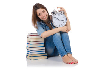 Student girl trying to meet her studying deadlines