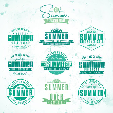 Collection of summer sales related vintage labels
