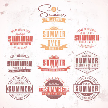 Collection of summer sales related vintage labels