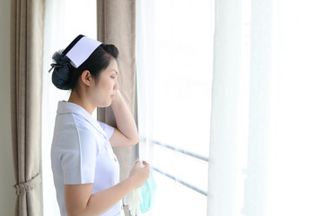 Fototapeta na wymiar asian female nurse portrait