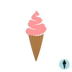 Ice cream vector icon. Flat colors.